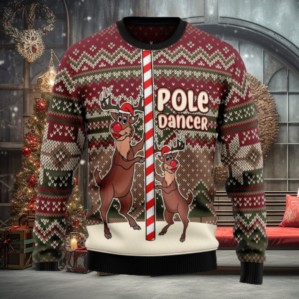 Funny Pole Dancer Reindeer Ugly Christmas Sweater Thankgiving Gift Men Women Funny Pole Dancer Reindeer Ugly Christmas Sweater Thankgiving Gift Men Women