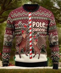 Funny Pole Dancer Reindeer Ugly Christmas Sweater Thankgiving Gift Men Women