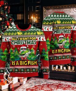 Funny Santa All I Want For Christmas Is A Big Fish Funny Christmas Gift Ugly Christmas Sweater