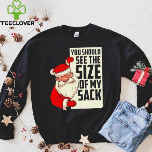 Funny Santa Christmas you should see the size of my sack art shirt