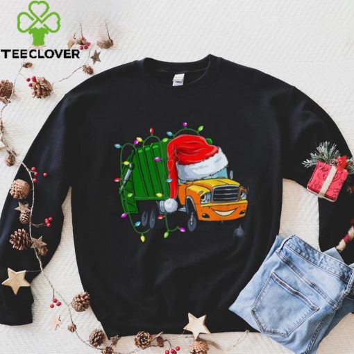 Funny Santa Claus Cow Christmas Tree Lights Xmas Farmer Boys Shirt