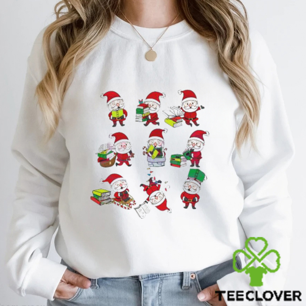 Funny Santa Claus Reading Books For Christmas 2023 Shirt Funny Santa Claus Reading Books For Christmas 2023 Shirt
