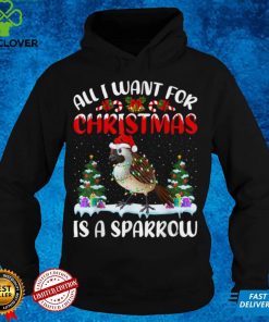 Funny Santa Hat All I Want For Christmas Is A Sparrow T Shirt tee