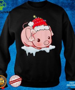 Funny Santa Pig Xmas Light Christmas Pig Lover Shirt