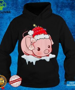 Funny Santa Pig Xmas Light Christmas Pig Lover Shirt