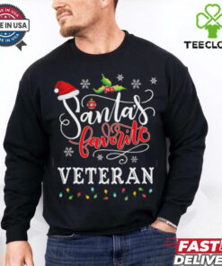 Funny Santas Favorite Veteran Christmas Gift Xmas Hat Veteran T Shirt Recovered