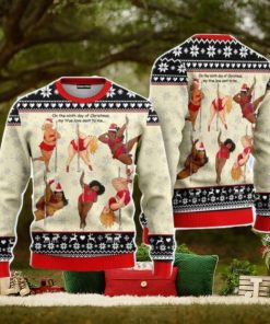 Funny Six Santa Women Dancing Sexy Woman Ugly Christmas Unisex Ugly Sweater
