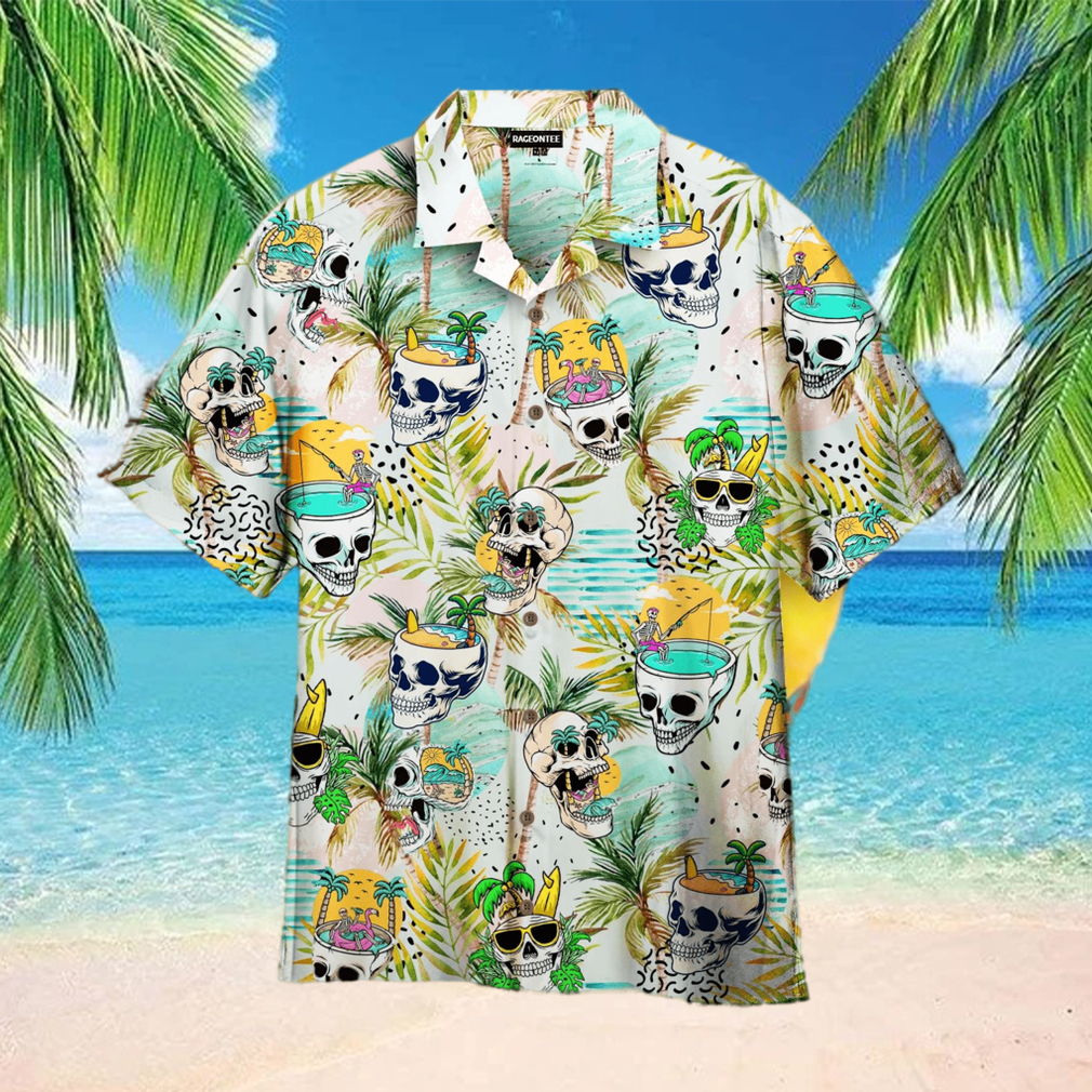 Funny Skull Head In The Summer Hawaiian Shirt Funny Skull Head In The Summer Hawaiian Shirt