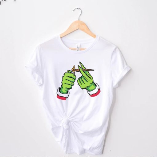 Funny Smoking Grinch Gifts For Christmas T Shirt