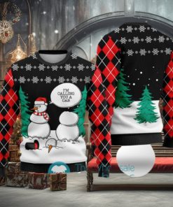 Funny Snowman Ugly Christmas Sweater Black Gift For Men And Women