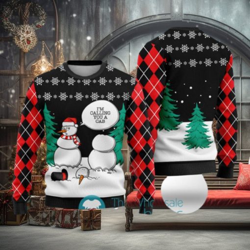 Funny Snowman Ugly Christmas Sweater Black Gift For Men And Women