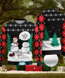 Funny Snowman Ugly Christmas Sweater Black Gift For Men And Women