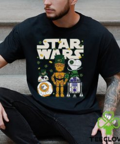 Funny Star Wars Droids R2 D2 C P3O BB 8 Shamrock St Patrick’s Day T shirt