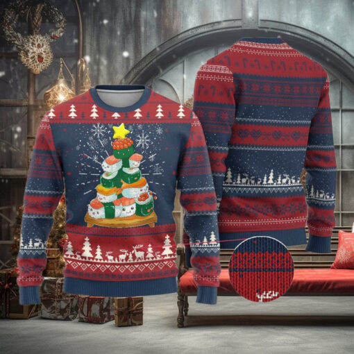 Funny Sushi Christmas Tree Ugly Christmas Sweater Cute Japanese Xmas