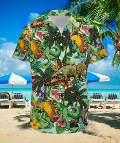 Funny Tacos T Rex Green Unisex Hawaiian Shirts
