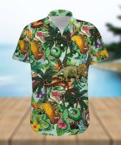 Funny Tacos T Rex Green Unisex Hawaiian Shirts