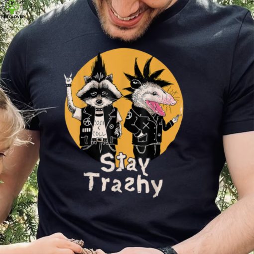 Funny Team Trash Stay Trashy Raccoons Opossums Squad Retro T Shirt