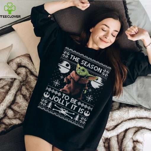 Funny The Season To Be Jolly Baby Yoda Ugly Christmas T Shirt