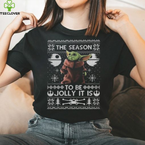 Funny The Season To Be Jolly Baby Yoda Ugly Christmas T Shirt