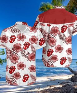 Funny Tonge Out Sexy Lips Red Hibiscus Tropical Hawaiian Aloha Shirts