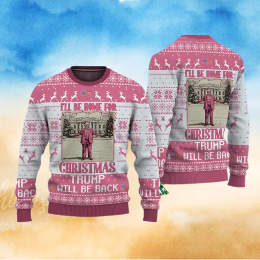 Funny Trump Christmas Unly Sweater, I’ll be home for Xmas Unly Sweater