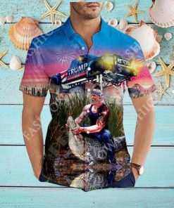 Funny Trump Riding A Crocodile Car Hawaii Shirt