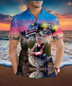 Funny Trump Riding A Crocodile Car Hawaii Shirt