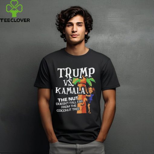 Funny Trump Vs Kamala The Nut Doesn’t Fall Far From The Coconut Tree Ladies Boyfriend Shirt