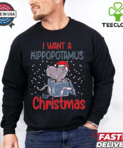 Funny X Mas Party I Want A Hippopotamus For Christmas shirt