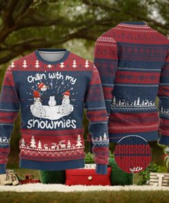 Funny Xmas Ugly Christmas Sweater Chillin With My Snowmies Funny Snowman Friendship