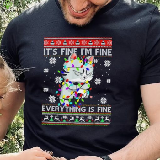 Funny grumpy cat black cat it’s fine I’m fine everything is fine ugly hoodie, sweater, longsleeve, shirt v-neck, t-shirt