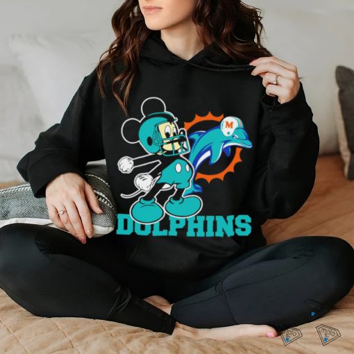 Funny mickey Mouse cartoon NFL Miami Dolphins football player helmet logo hoodie, sweater, longsleeve, shirt v-neck, t-shirt