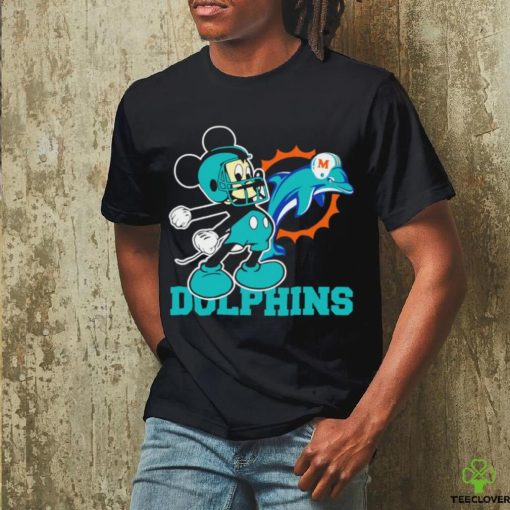 Funny mickey Mouse cartoon NFL Miami Dolphins football player helmet logo hoodie, sweater, longsleeve, shirt v-neck, t-shirt