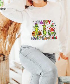 Funny the grinch happy hallothanksmas christmas 2023 shirt