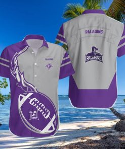 Furman Paladins 3D Hawaiian Shirt Flame Ball NCAA Men And Women Gift For Fans