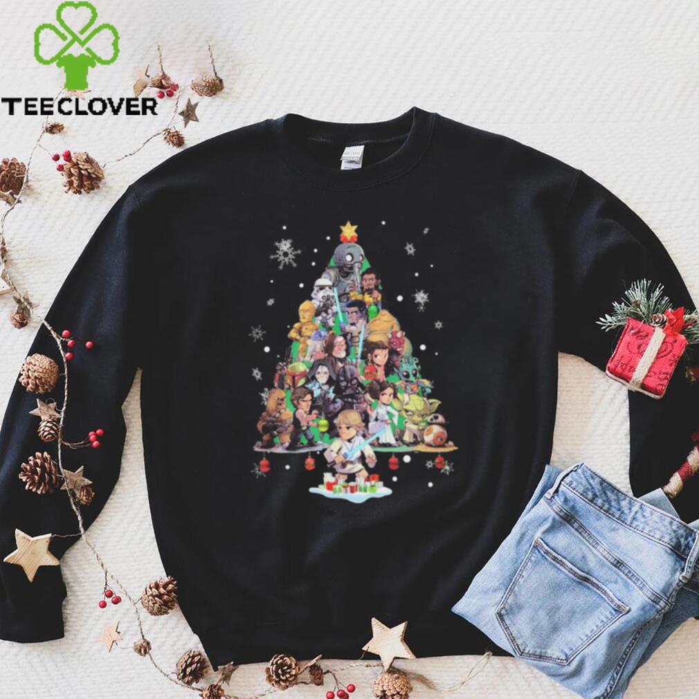 Star War Tree Christmas Chibi Character Shirt Star War Tree Christmas Chibi Character Shirt
