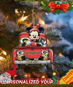Green Bay Packers Mickey Mouse Ornament Personalized Your Name Sport Home Decor