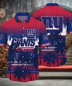 NFL Summer NY Giants Hawaiian Shirt Tropical Pattern Graphic For Sports Enthusiast