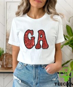 GA Faux Sequin Embroidery Shirt