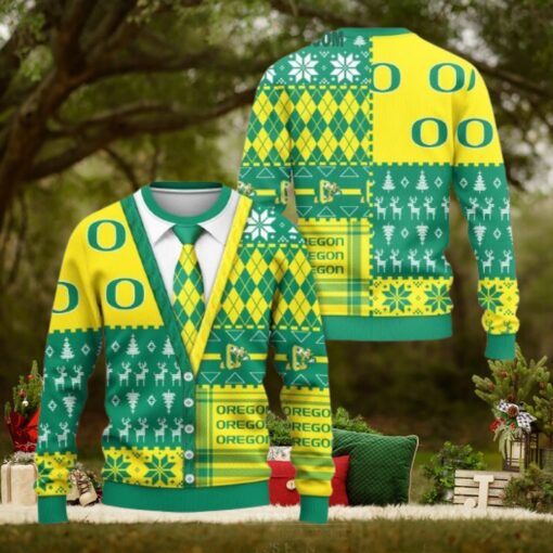 Oregon Ducks 2024 Christmas Menswear Style Ugly Sweater