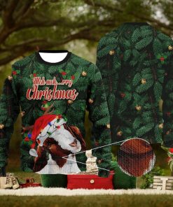 GOAT AND XMAS LEAVES GIFT FOR CHRISTMAS UGLY CHRISTMAS SWEATER