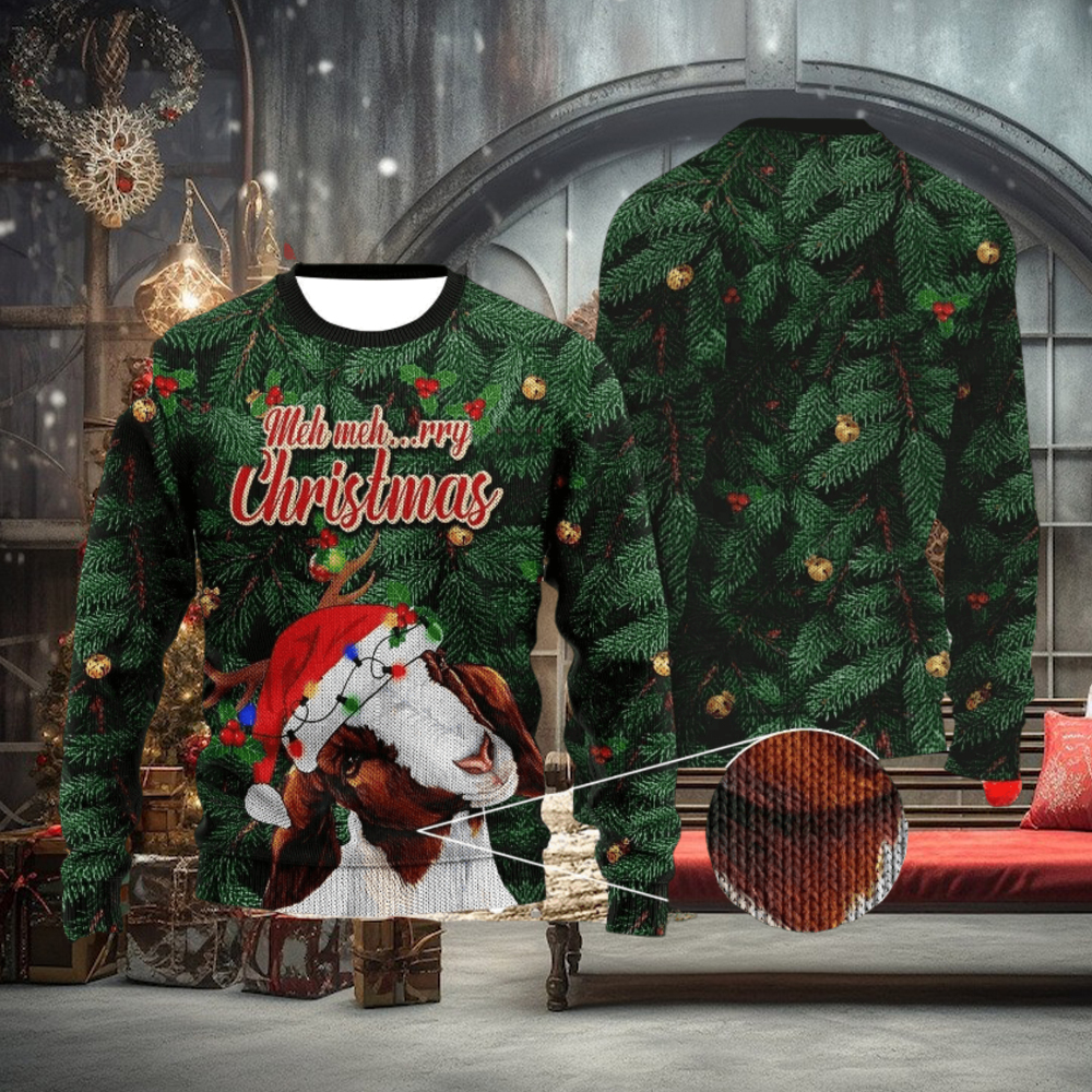 GOAT AND XMAS LEAVES GIFT FOR CHRISTMAS UGLY CHRISTMAS SWEATER GOAT AND XMAS LEAVES GIFT FOR CHRISTMAS UGLY CHRISTMAS SWEATER
