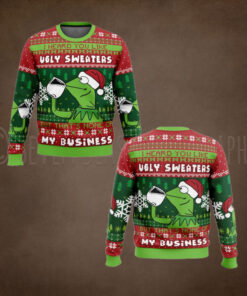 None Of My Business Kermit the Frog Ugly Christmas Sweater