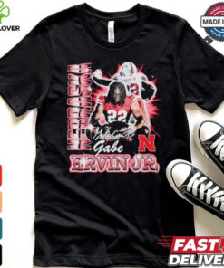 Gabe Ervin Jr Nebraska Cornhuskers signature retro graphic T shirt