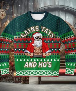 Gains Tats And Ho’s Tattoo Gym Ugly Christmas Sweater 3D Gift For Men And Women