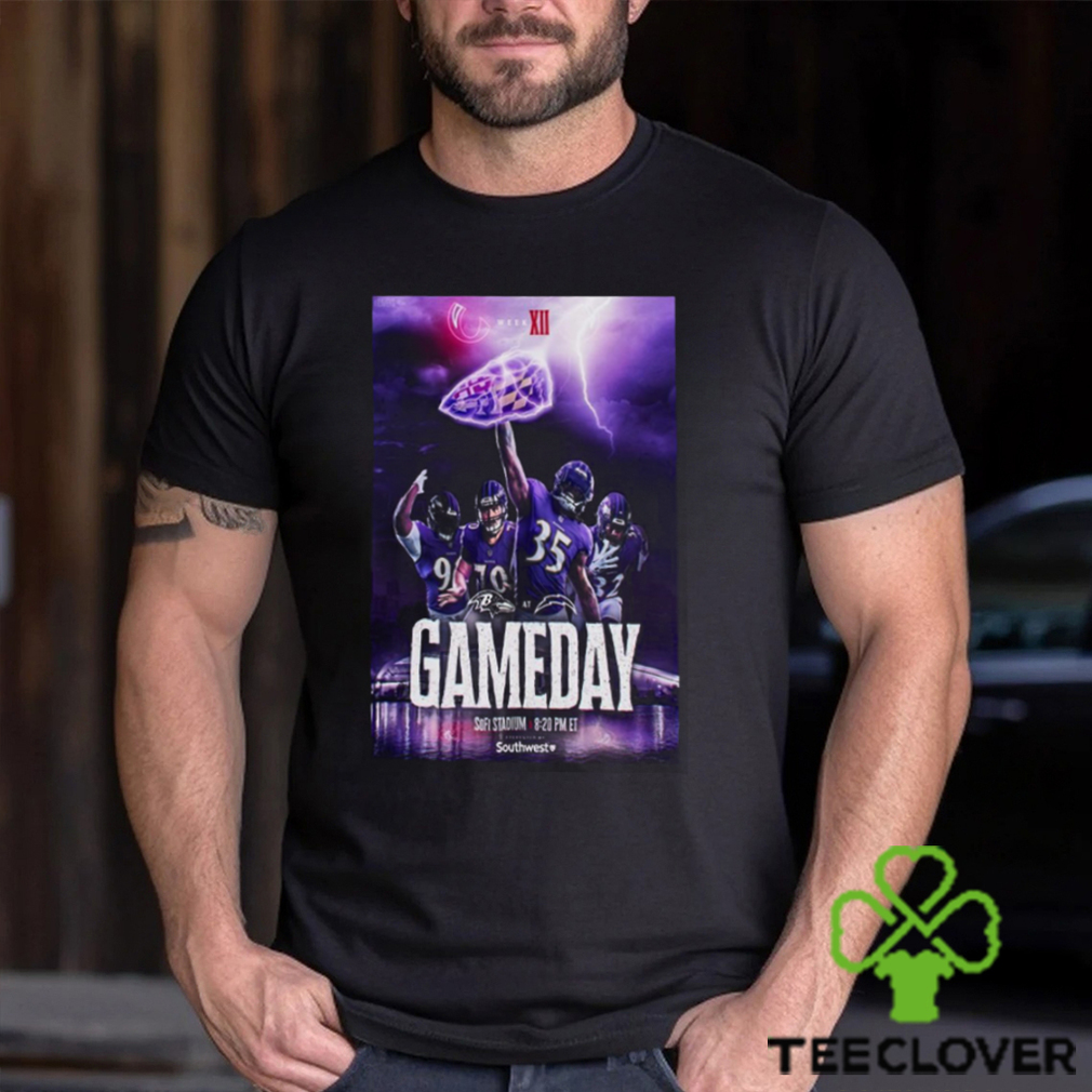 Game Day 2023 Baltimore Ravens Vs. Los Angeles Chargers Poster Shirt Game Day 2023 Baltimore Ravens Vs. Los Angeles Chargers Poster Shirt