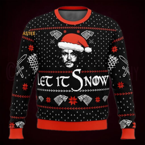 Game Of Thrones Jon Snow Let It Snow Ugly Christmas Holiday Sweater