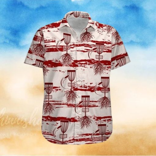 Game Of Throws White Red Disc Golf Pattern Unisex Hawaiian Shirts – Beach Shorts