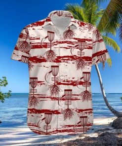 Game Of Throws White Red Disc Golf Pattern Unisex Hawaiian Shirts – Beach Shorts