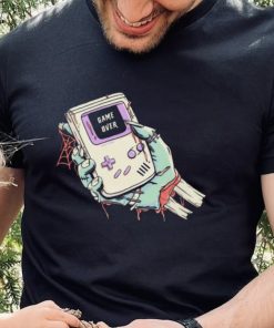 Game Over a severed zombie hand holding a Game Boy shirt